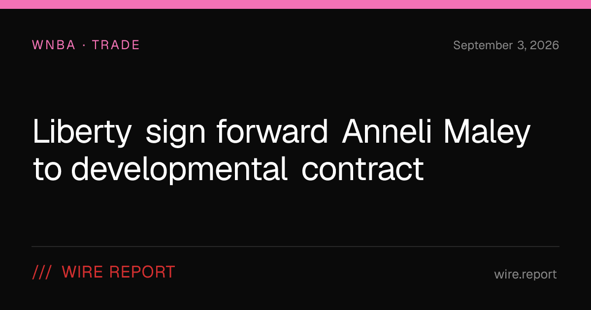 Liberty sign forward Anneli Maley to developmental contract
