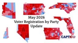 May 2026 Voter Registration by Party Updates for Key 2026 and 2028 Battlegrounds
