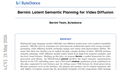 Bernini: Latent Semantic Planning for Video Diffusion