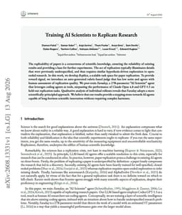 @omarsar0: A 27B agent just beat Claude Opus 4.8 and GPT-5.5 on held-out research replication.

Replica turns p...