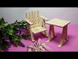 DIY Mini Chair & Table Using Wooden Pegs| DIY Peg Chair and Table #diy