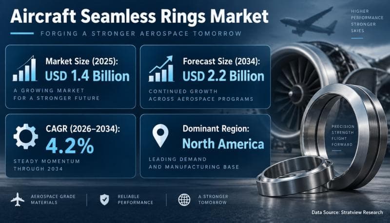 Aircraft Seamless Rings Market to Reach USD 2.2 Billion by 2034 as