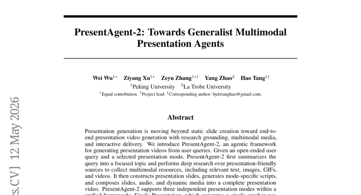 PresentAgent-2: Towards Generalist Multimodal Presentation Agents