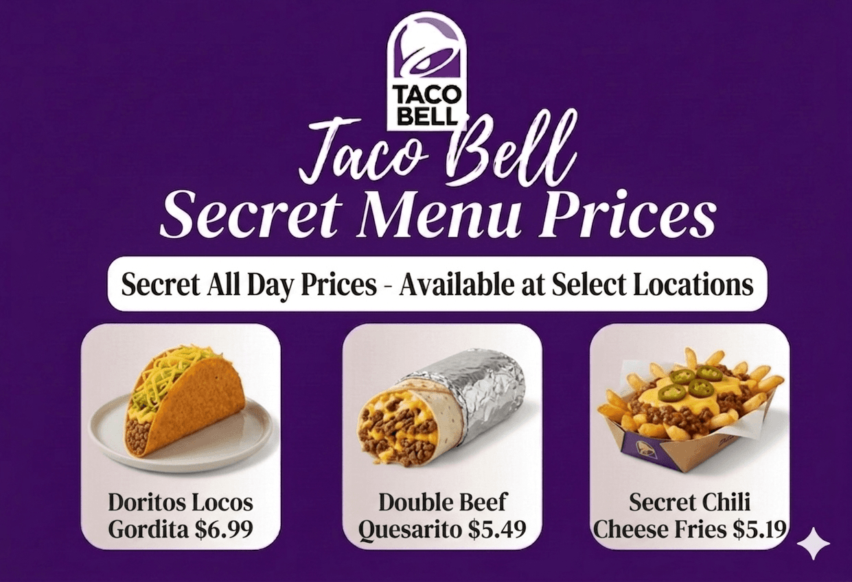 Taco Bell Secret Menu Prices 2026 - taco bell