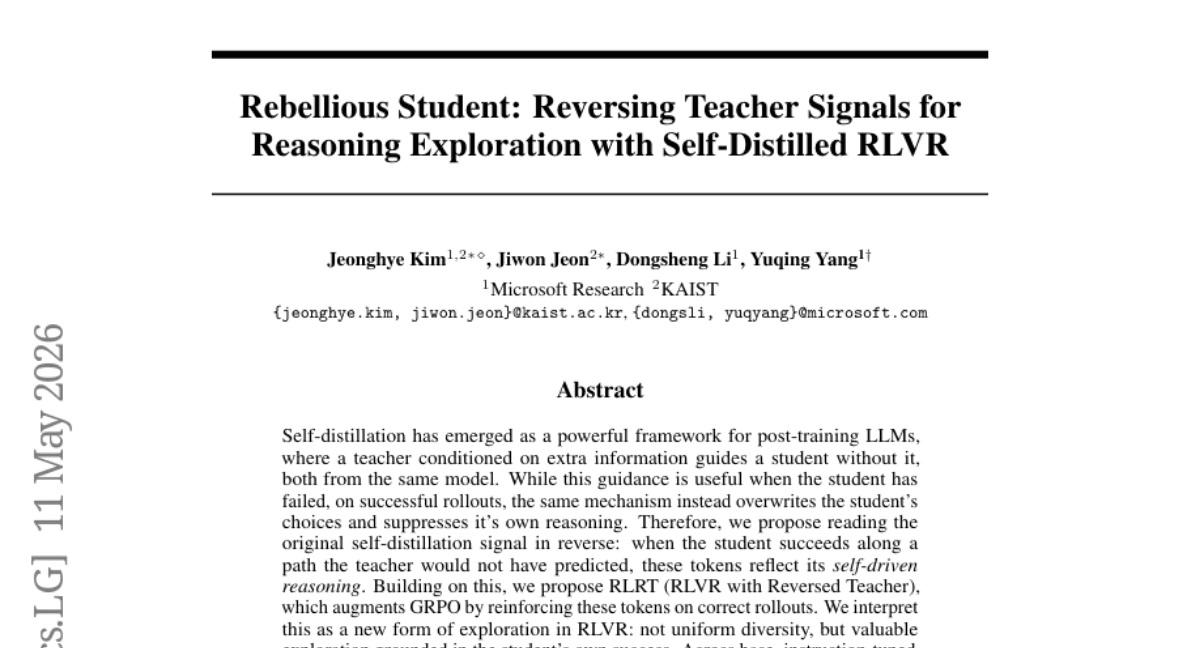 Rebellious Student: Reversing Teacher Signals for Reasoning Exploration with Self-Distilled RLVR