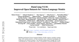 DataComp-VLM: Improved Open Datasets for Vision-Language Models