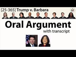 Oral Argument on birthright citizenship: Trump v. Barbara