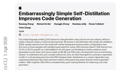 Embarrassingly Simple Self-Distillation Improves Code Generation