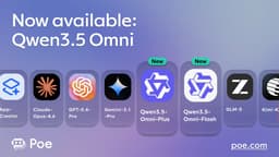 @poe_platform: Qwen3.5-Omni Plus and Qwen3.5-Omni Flash are now live on Poe.

Both models understand text, images, ...