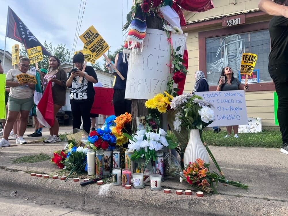 Hundreds march in protest of fatal ICE shooting ...