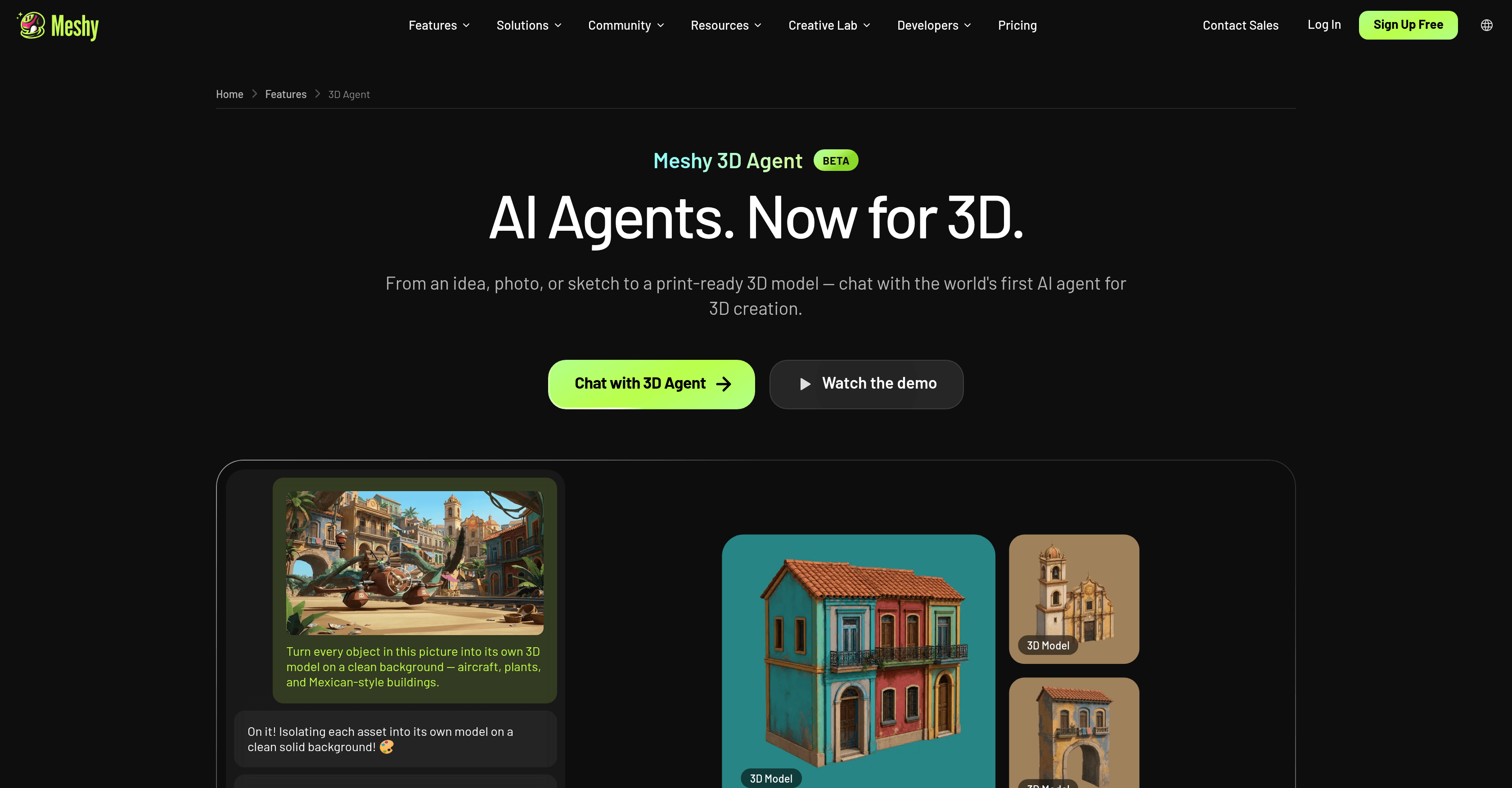 Meshy 3D Agent - AI Tool For 3D