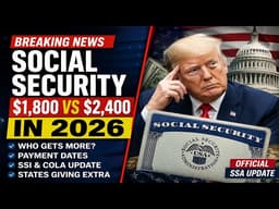 💰 $1,800 vs $2,400 Social Security Checks in 2026 Explained | Who Gets More?