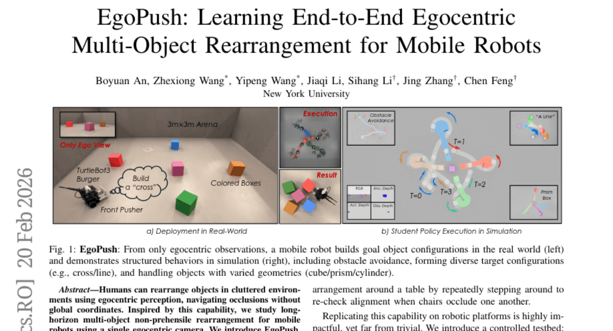 EgoPush: Learning End-to-End Egocentric Multi-Object Rearrangement for Mobile Robots