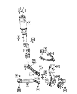 Air Suspension Spring And Shock Assembly, Left