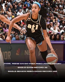 @WNBA: A HISTORIC NIGHT FROM ANGEL REESE 🚨

Not only did she set a new WNBA single-game rebounding record w...