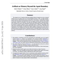 @omarsar0 reposted: // Artifacts as Memory Beyond the Agent Boundary //

An agent doesn't always nee...