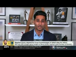 NBA Today | Shams has latest on Steph Curry's return ahead of matchup vs. Wemby's Spurs tonight