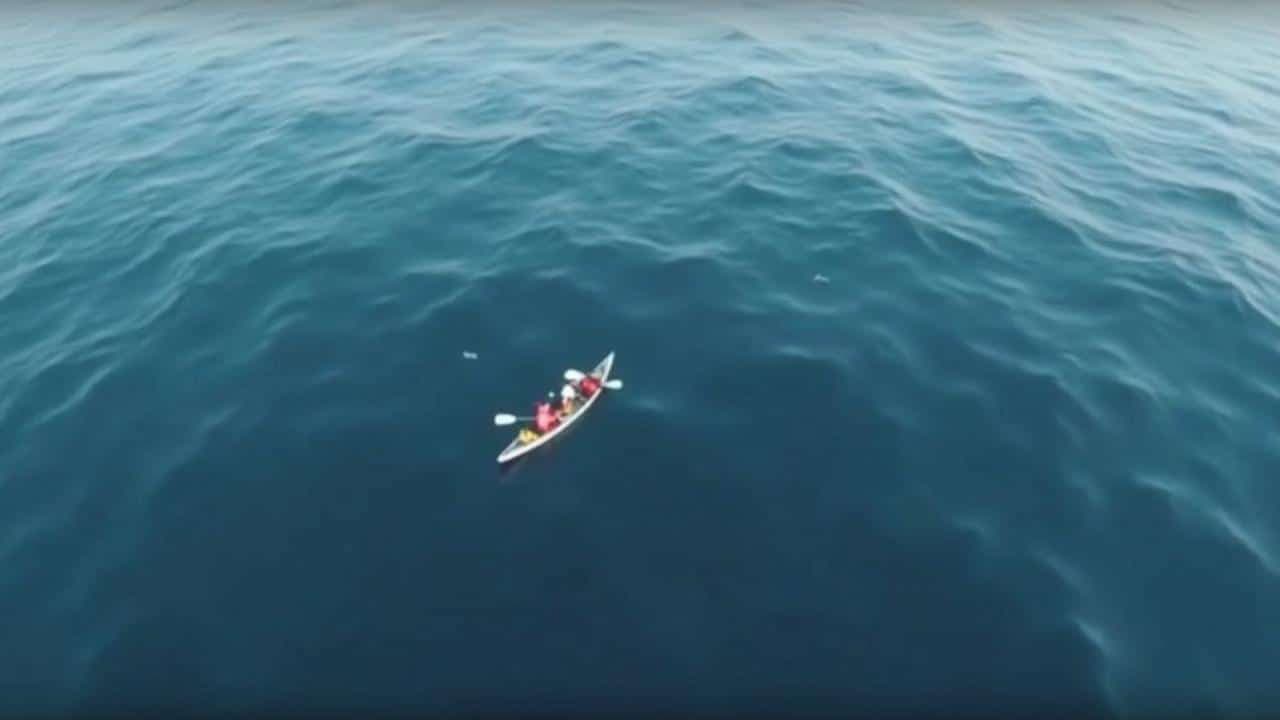Extraordinary ocean encounter captures the tense moment a solitary rower finds himself amid a vast whale congregation, raising questions about safety, migration behavior, and rare human wildlife proximity