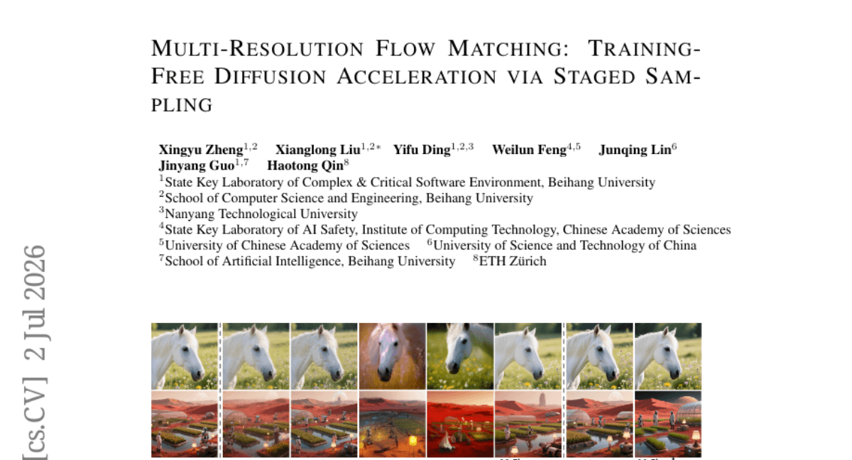 Multi-Resolution Flow Matching: Training-Free Diffusion Acceleration via Staged Sampling