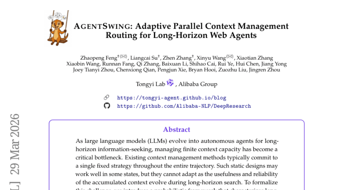 AgentSwing: Adaptive Parallel Context Management Routing for Long-Horizon Web Agents
