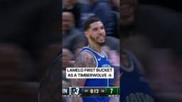 LaMelo gets his first bucket as a member of the Timberwolves 🔥
