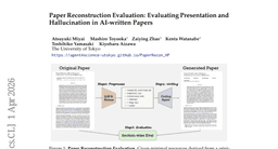 Paper Reconstruction Evaluation: Evaluating Presentation and Hallucination in AI-written Papers