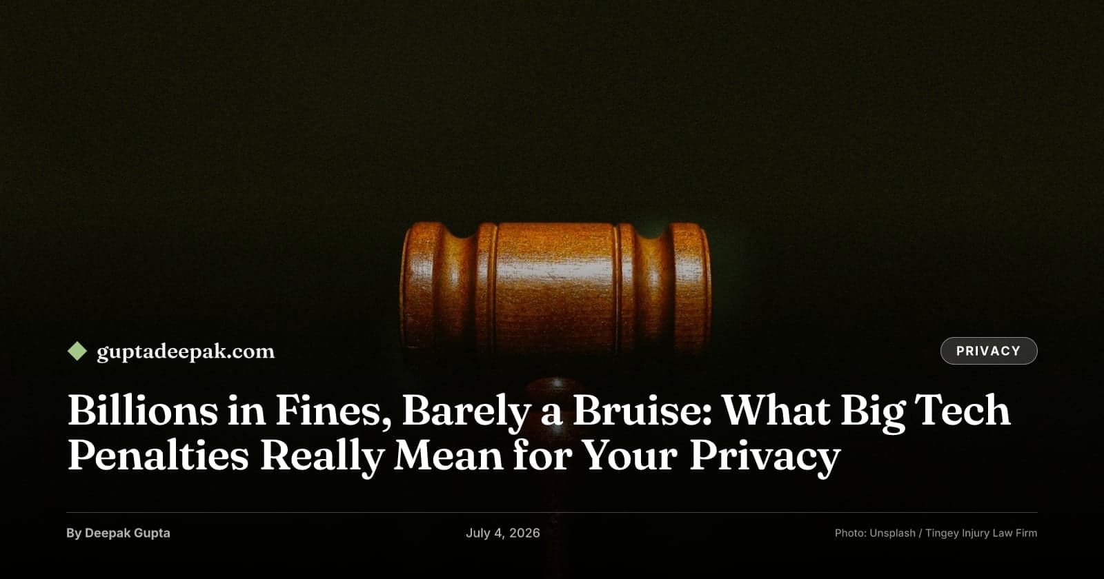 Big Tech Fines vs Revenue: What They Mean for Privacy, guptadeepak.com