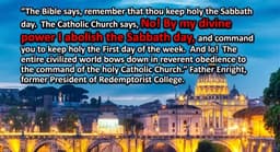 @3AngelsWatchman: sunday worship is under satan's lawless banner

REPENT OF YOUR SINS
REVELATION 14 https://t.co/ECR7d...