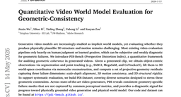 Quantitative Video World Model Evaluation for Geometric-Consistency