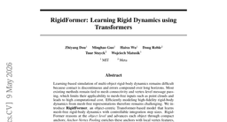 RigidFormer: Learning Rigid Dynamics using Transformers