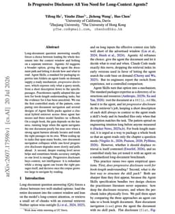 @omarsar0: Progressive disclosure in agents doesn't scale.

And its benefits seems agent harness dependent.

(b...