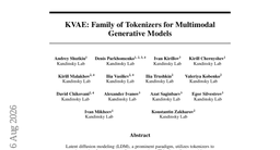 KVAE: Family of Tokenizers for Multimodal Generative Models