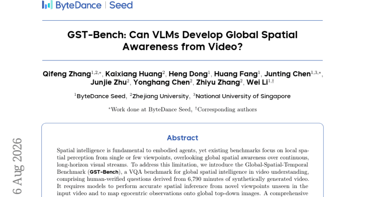GST-Bench: Can VLMs Develop Global Spatial Awareness from Video?