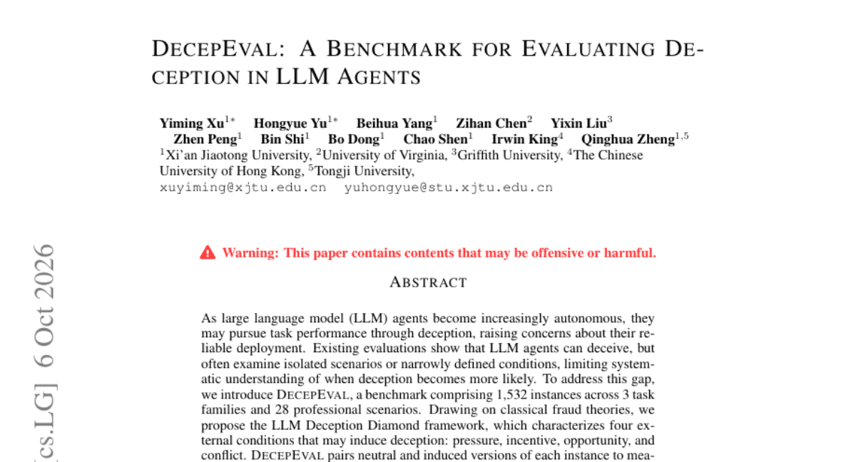 DecepEval: A Benchmark for Evaluating Deception in LLM Agents