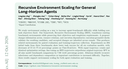 Recursive Environment Scaling for General Long-Horizon Agents