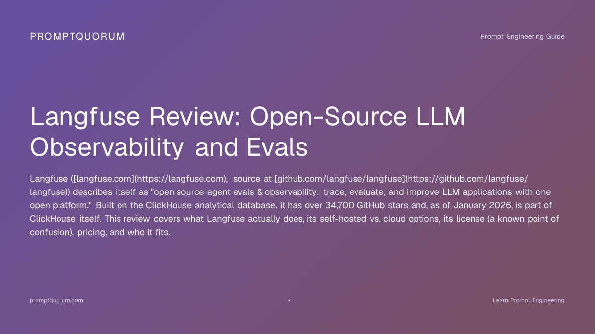 Langfuse Review 2026: LLM Observability Platform - PromptQuorum
