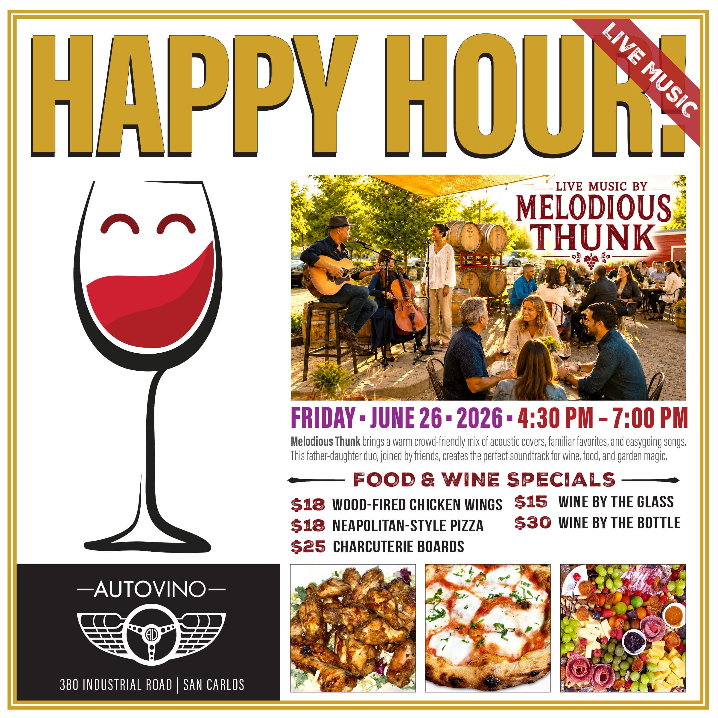 Friday Night Happy Hour @ AutoVino Wine Garden in San ...