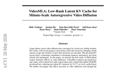VideoMLA: Low-Rank Latent KV Cache for Minute-Scale Autoregressive Video Diffusion