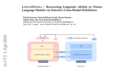 LinguDistill: Recovering Linguistic Ability in Vision- Language Models via Selective Cross-Modal Distillation