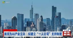南京为AI产业立法拟建立“一人公司”支持制度