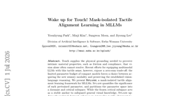 Wake up for Touch! Mask-isolated Tactile Alignment Learning in MLLMs