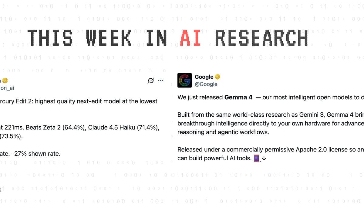 🗓️ This Week In AI Research (29 March-4 April 26)