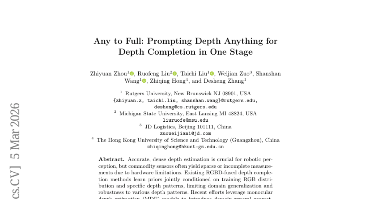 Any to Full: Prompting Depth Anything for Depth Completion in One Stage