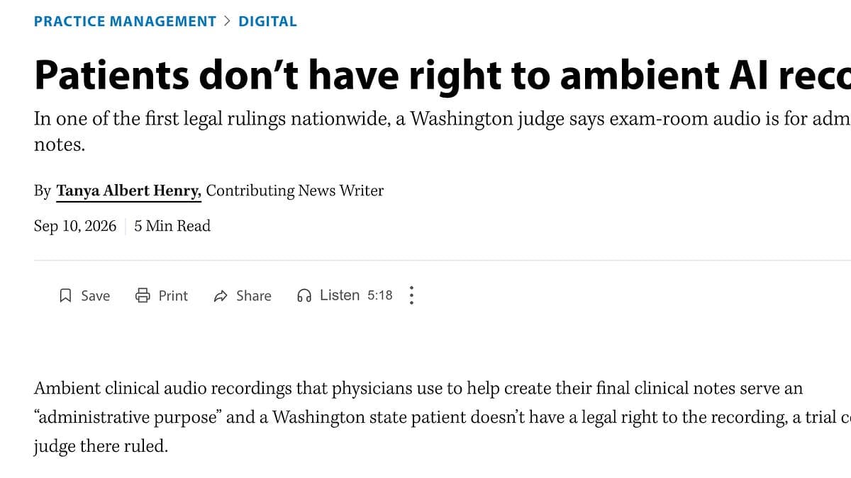 Do patients have a right to AI recordings?