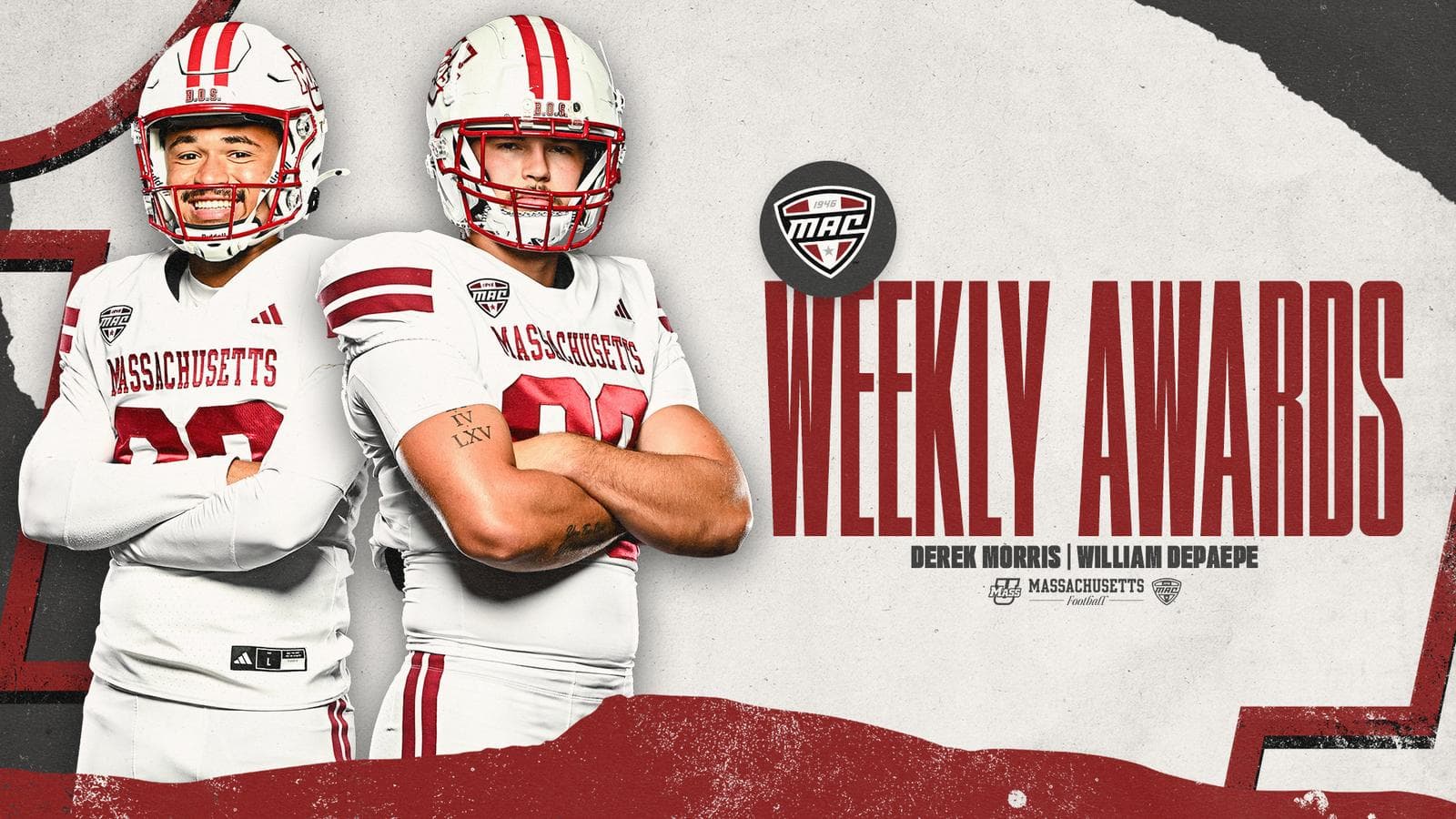 DePaepe, Morris Tab MAC Weekly Awards - UMass Athletics
