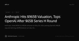 Anthropic Hits $965B Valuation, Tops OpenAI After $65B Series H Round