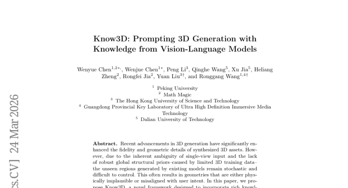 Know3D: Prompting 3D Generation with Knowledge from Vision-Language Models