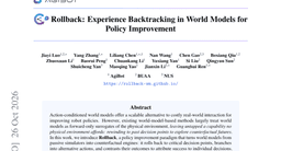 Rollback: Experience Backtracking in World Models for Policy Improvement
