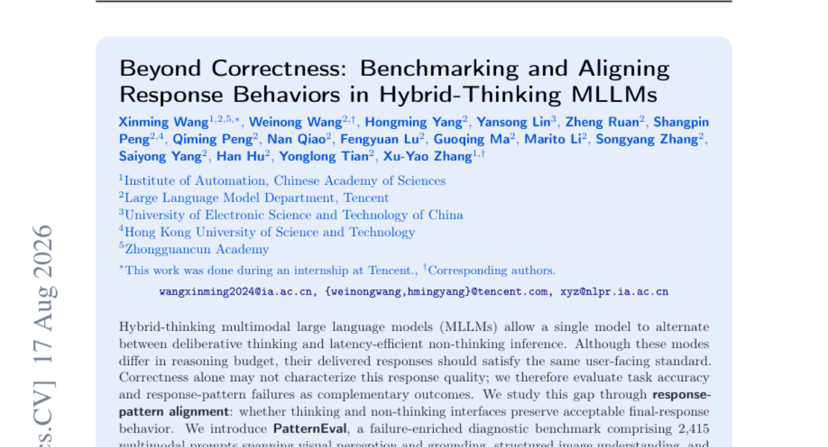 Beyond Correctness: Benchmarking and Aligning Response Behaviors in Hybrid-Thinking MLLMs