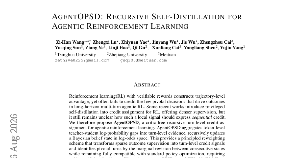 AgentOPSD: Recursive Self-Distillation for Agentic Reinforcement Learning